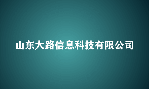 山东大路信息科技有限公司