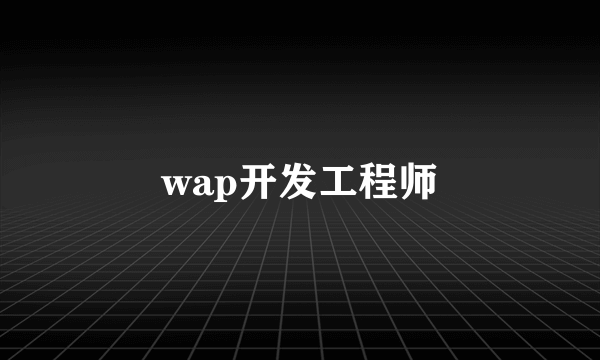 wap开发工程师