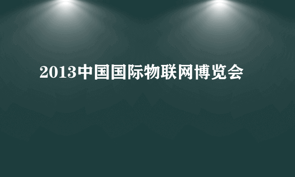 2013中国国际物联网博览会