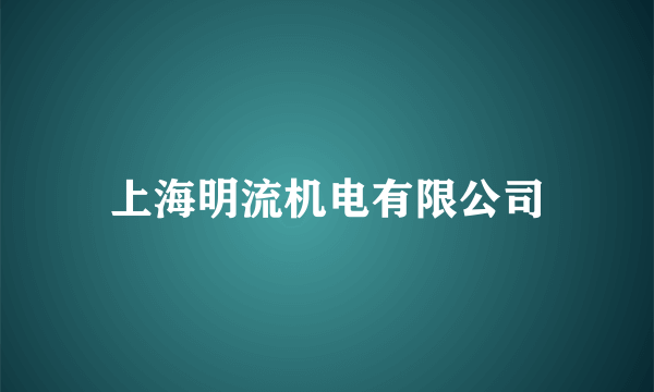 上海明流机电有限公司