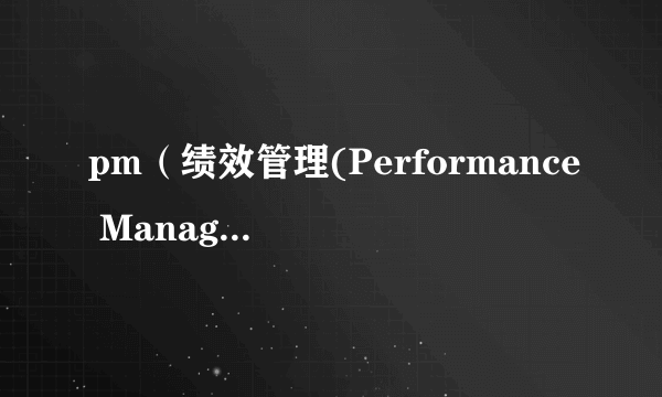 pm（绩效管理(Performance Management)）