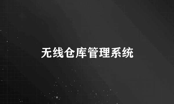 无线仓库管理系统