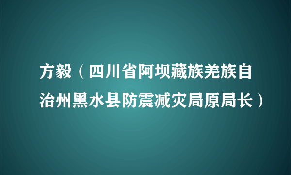 什么是方毅（四川省阿坝藏族羌族自治州黑水县防震减灾局原局长）