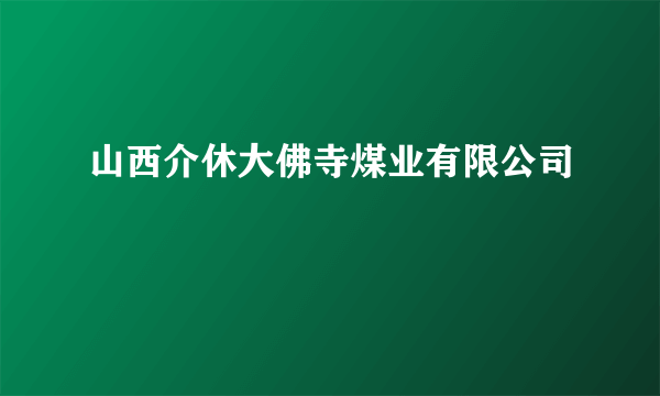 山西介休大佛寺煤业有限公司