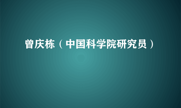 曾庆栋（中国科学院研究员）