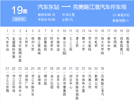 扬州公交19路