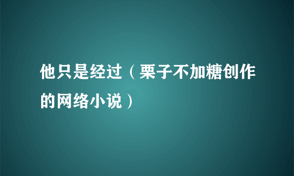 他只是经过（栗子不加糖创作的网络小说）