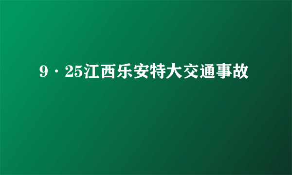 什么是9·25江西乐安特大交通事故