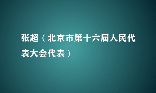 张超（北京市第十六届人民代表大会代表）