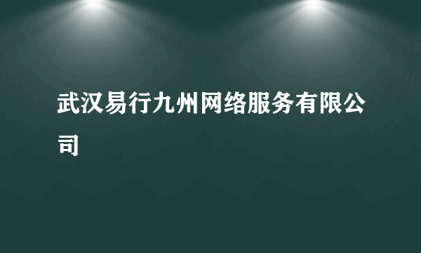 武汉易行九州网络服务有限公司