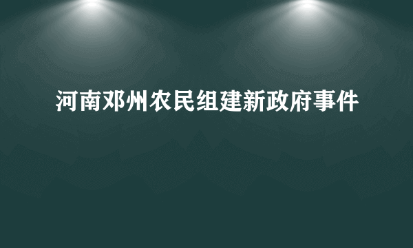 河南邓州农民组建新政府事件