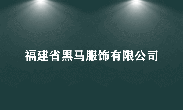 福建省黑马服饰有限公司