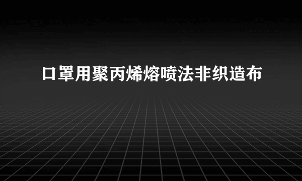 口罩用聚丙烯熔喷法非织造布