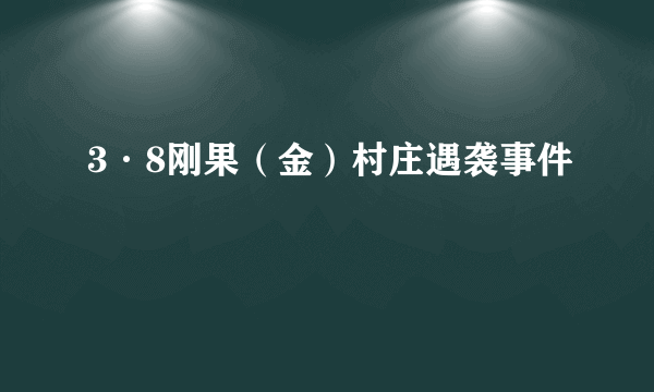 3·8刚果（金）村庄遇袭事件