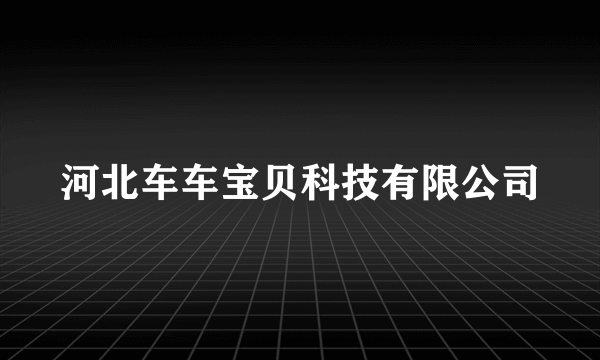 河北车车宝贝科技有限公司