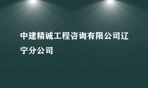 中建精诚工程咨询有限公司辽宁分公司