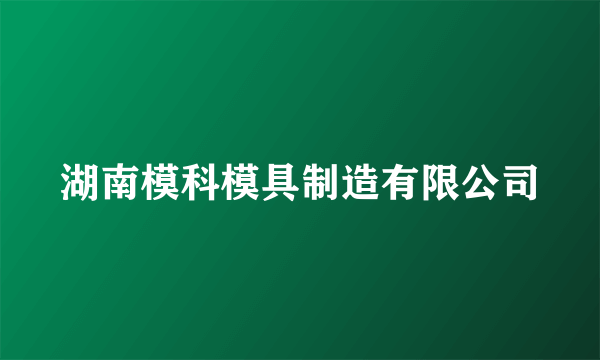 什么是湖南模科模具制造有限公司