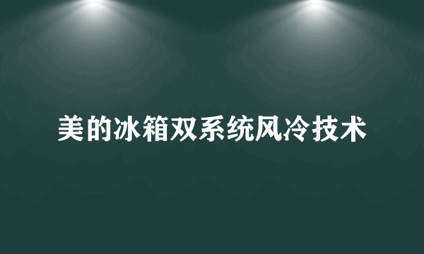 美的冰箱双系统风冷技术