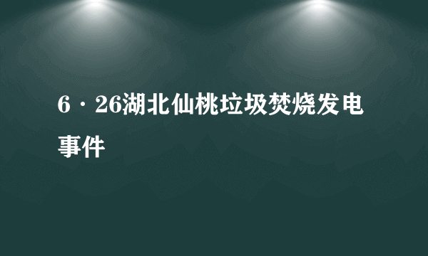 什么是6·26湖北仙桃垃圾焚烧发电事件