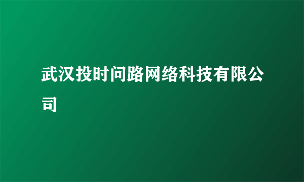 武汉投时问路网络科技有限公司