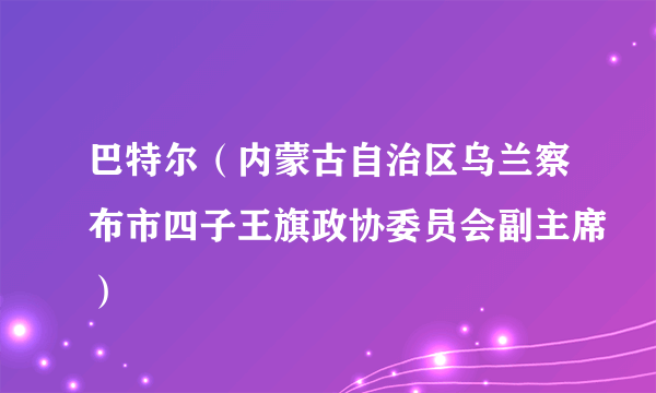 巴特尔（内蒙古自治区乌兰察布市四子王旗政协委员会副主席）