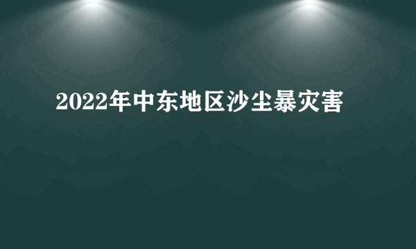 2022年中东地区沙尘暴灾害