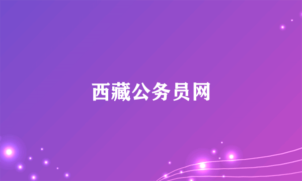 西藏公务员网