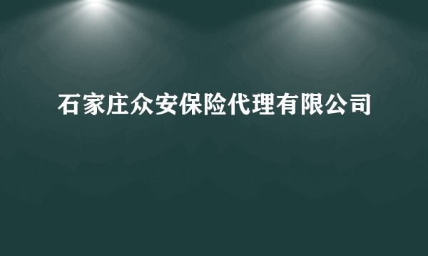 石家庄众安保险代理有限公司