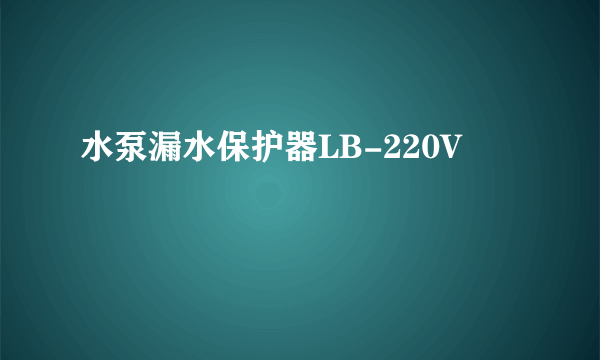 水泵漏水保护器LB-220V