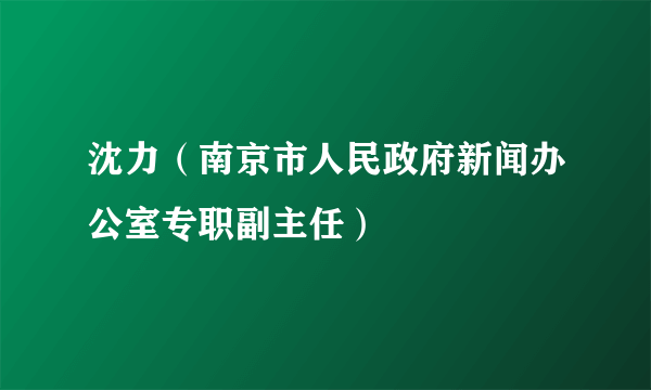 沈力（南京市人民政府新闻办公室专职副主任）