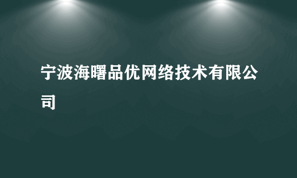 什么是宁波海曙品优网络技术有限公司