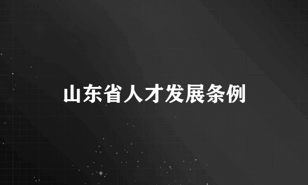 山东省人才发展条例