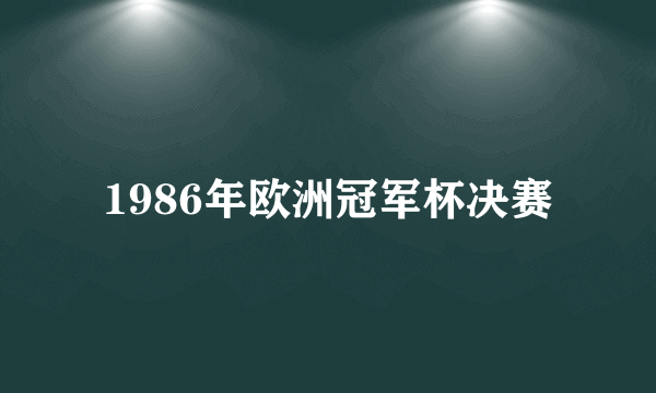 1986年欧洲冠军杯决赛