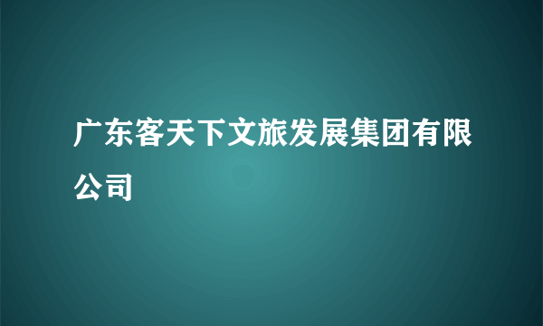 广东客天下文旅发展集团有限公司