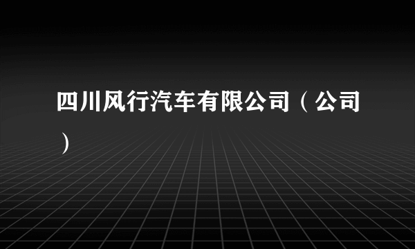 四川风行汽车有限公司（公司）