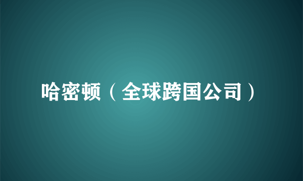 哈密顿（全球跨国公司）