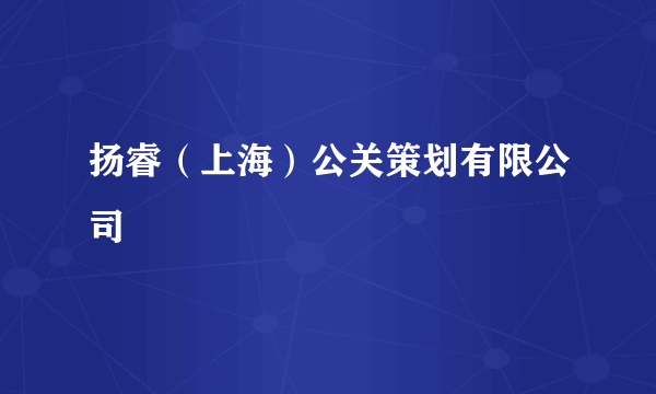 什么是扬睿（上海）公关策划有限公司