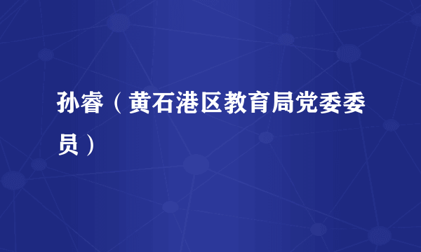 什么是孙睿（黄石港区教育局党委委员）