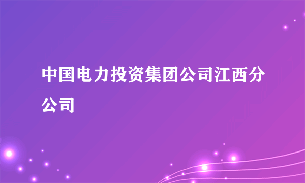 中国电力投资集团公司江西分公司