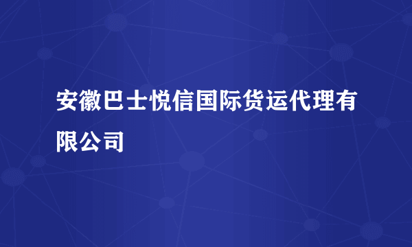 什么是安徽巴士悦信国际货运代理有限公司