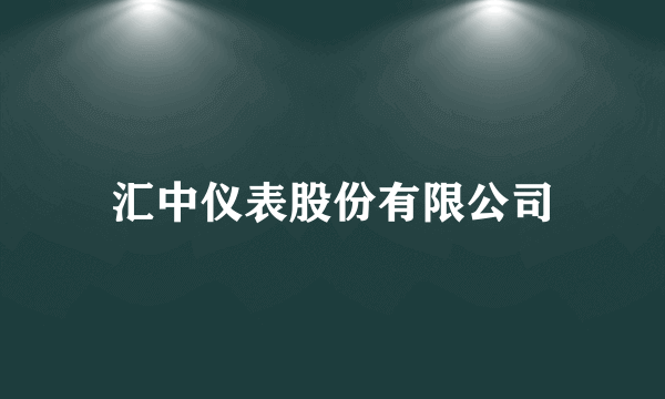 汇中仪表股份有限公司