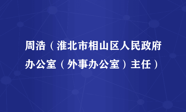 什么是周浩（淮北市相山区人民政府办公室（外事办公室）主任）