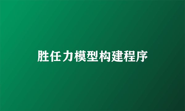 胜任力模型构建程序