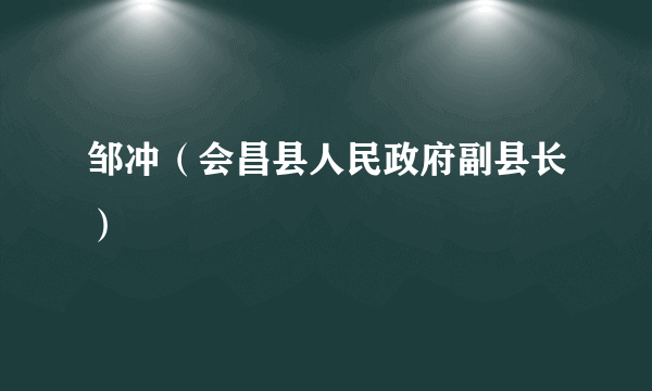 邹冲（会昌县人民政府副县长）