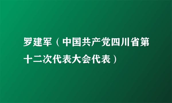 罗建军（中国共产党四川省第十二次代表大会代表）