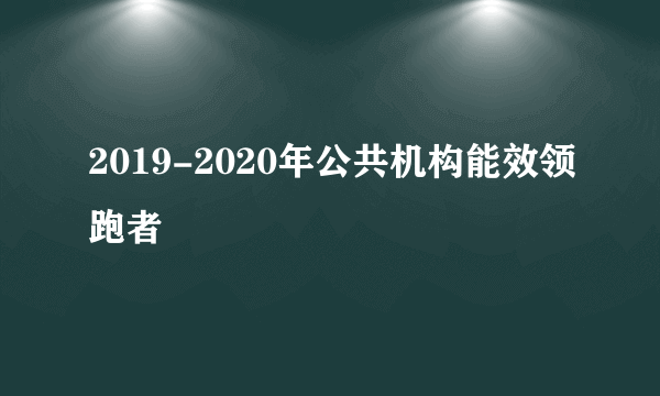 2019-2020年公共机构能效领跑者