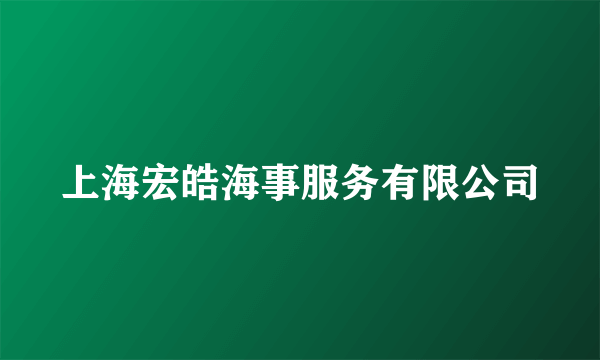 上海宏皓海事服务有限公司