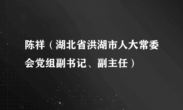 陈祥（湖北省洪湖市人大常委会党组副书记、副主任）