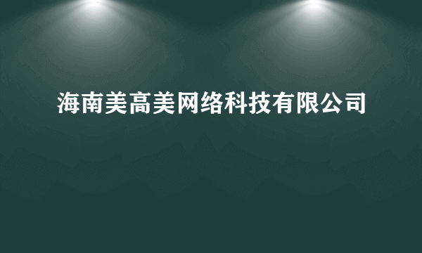 海南美高美网络科技有限公司