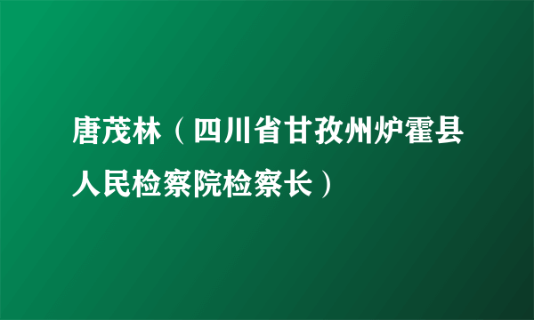 唐茂林（四川省甘孜州炉霍县人民检察院检察长）